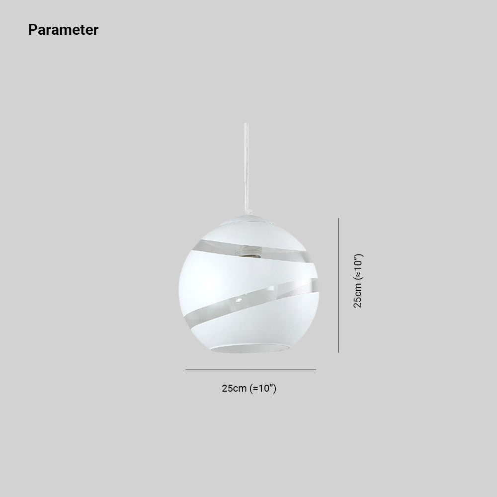 Valentina Art Deco Globe Metal/Glass Orbit Pendant Light, Black/White - Lumpaz