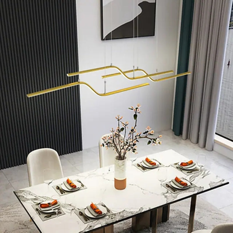 Minimalist Geometric Metal 3 Light Pendant Light, Dining Room - Lumpaz