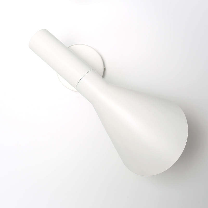 Brady Modern Cone Metal Wall Lamp, Black/White - Lumpaz