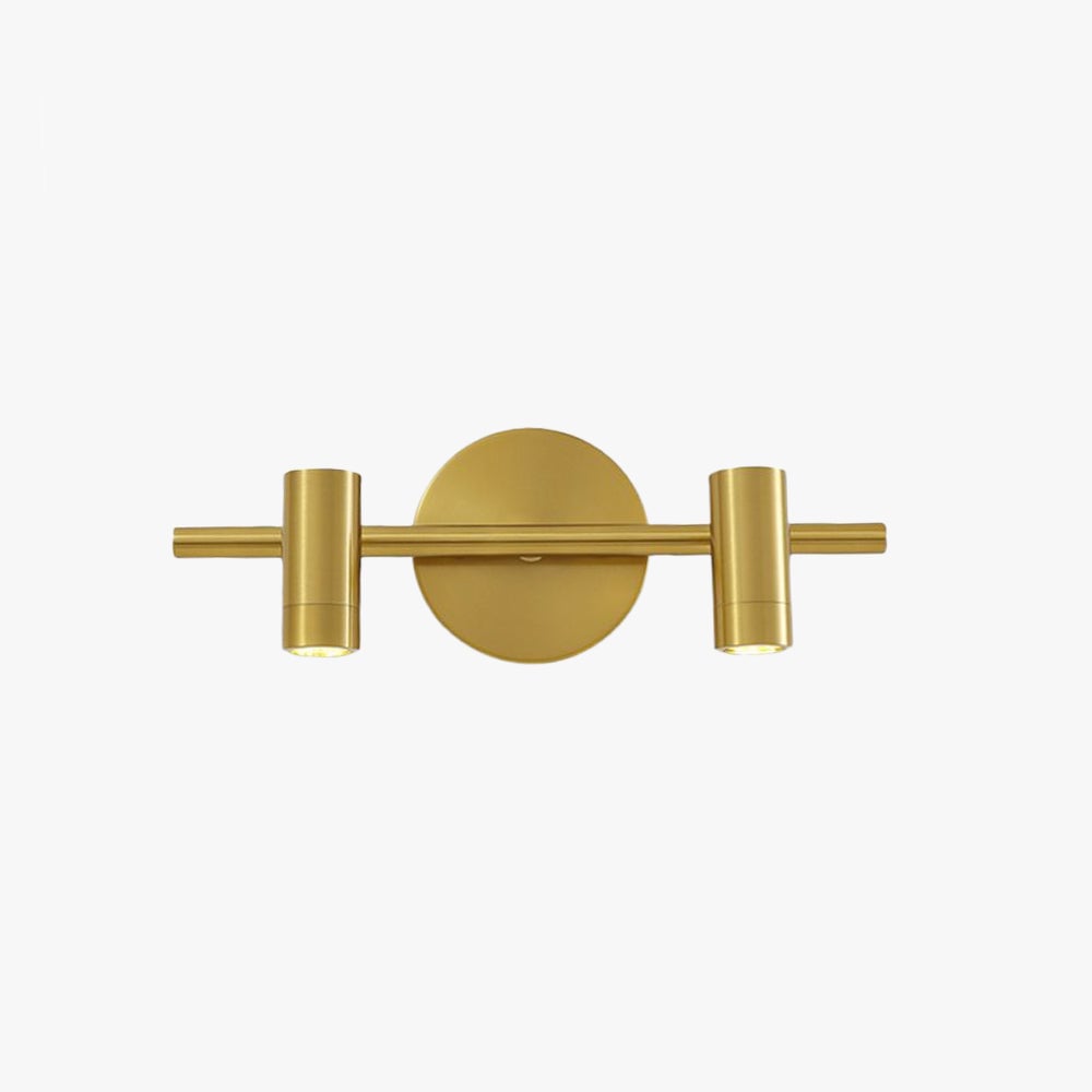 Freja Modern Geometric Metal Mirror Front Wall Lamp, Brass - Lumpaz