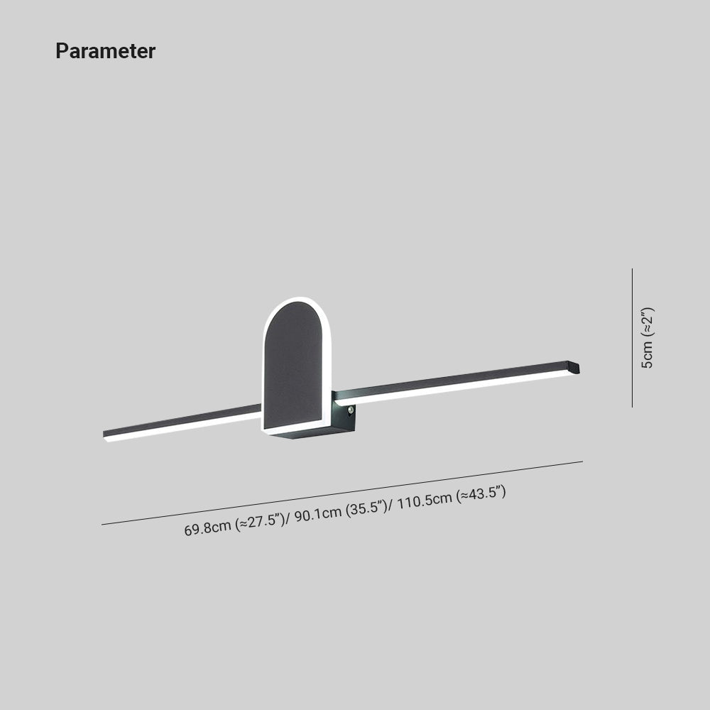 Edge Modern Linear Geometric Vanity Wall Light, Black/White - Lumpaz