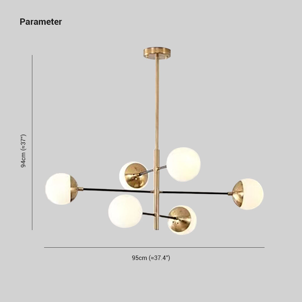 Valentina Nordic Multi Globe Metal/Glass Pendant Light, Gold - Lumpaz
