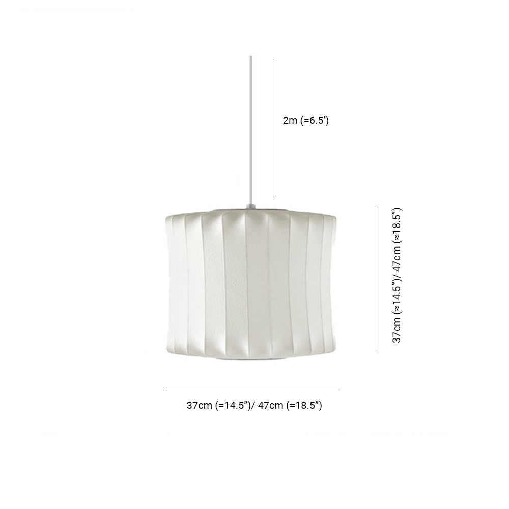 Renée White Single Pendant Light, Artificial Silk Shade, 6 Style - Lumpaz