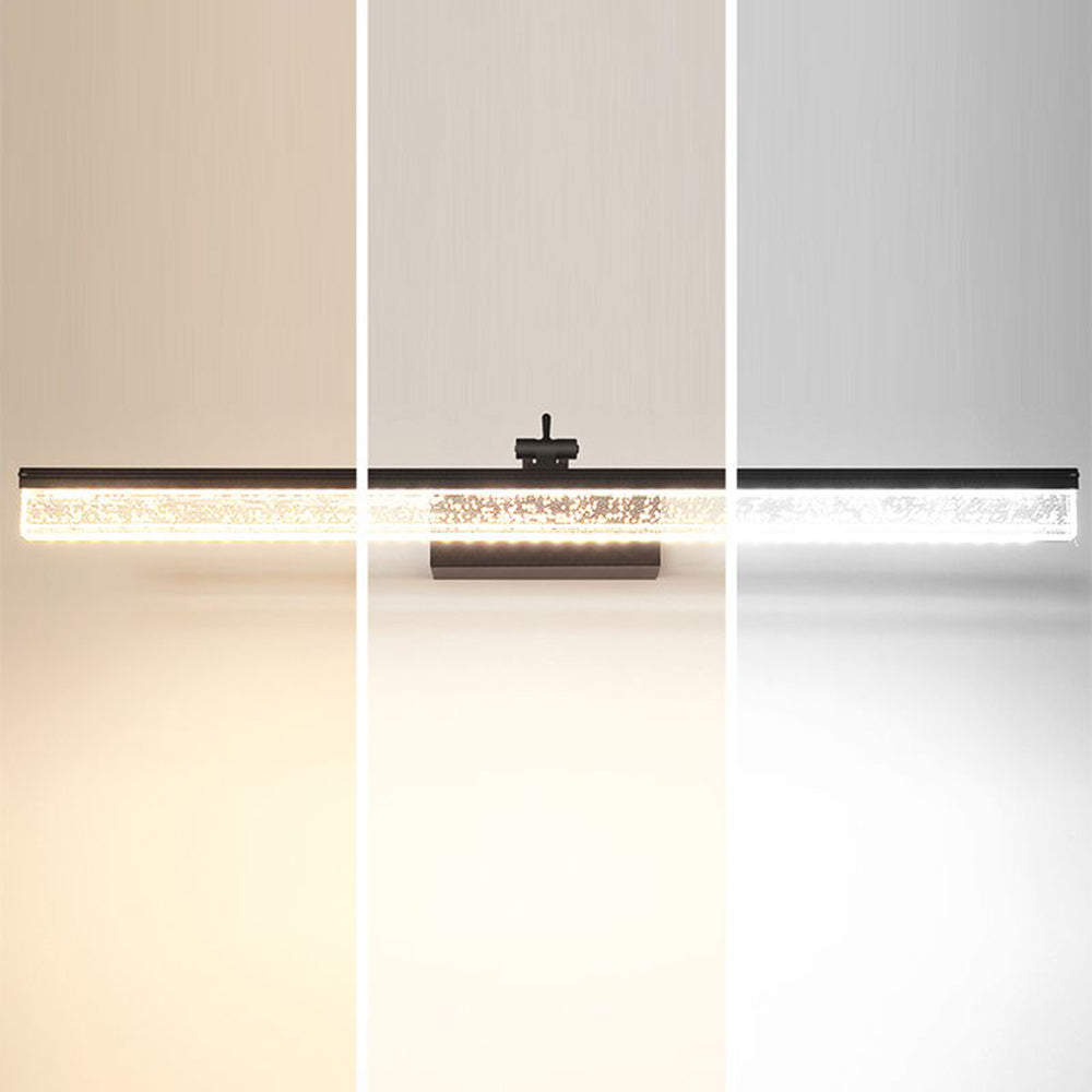 Edge Minimalist Linear Metal/Acrylic Mirror Front Vanity Wall Lamp, Black/White/Silver - Lumpaz