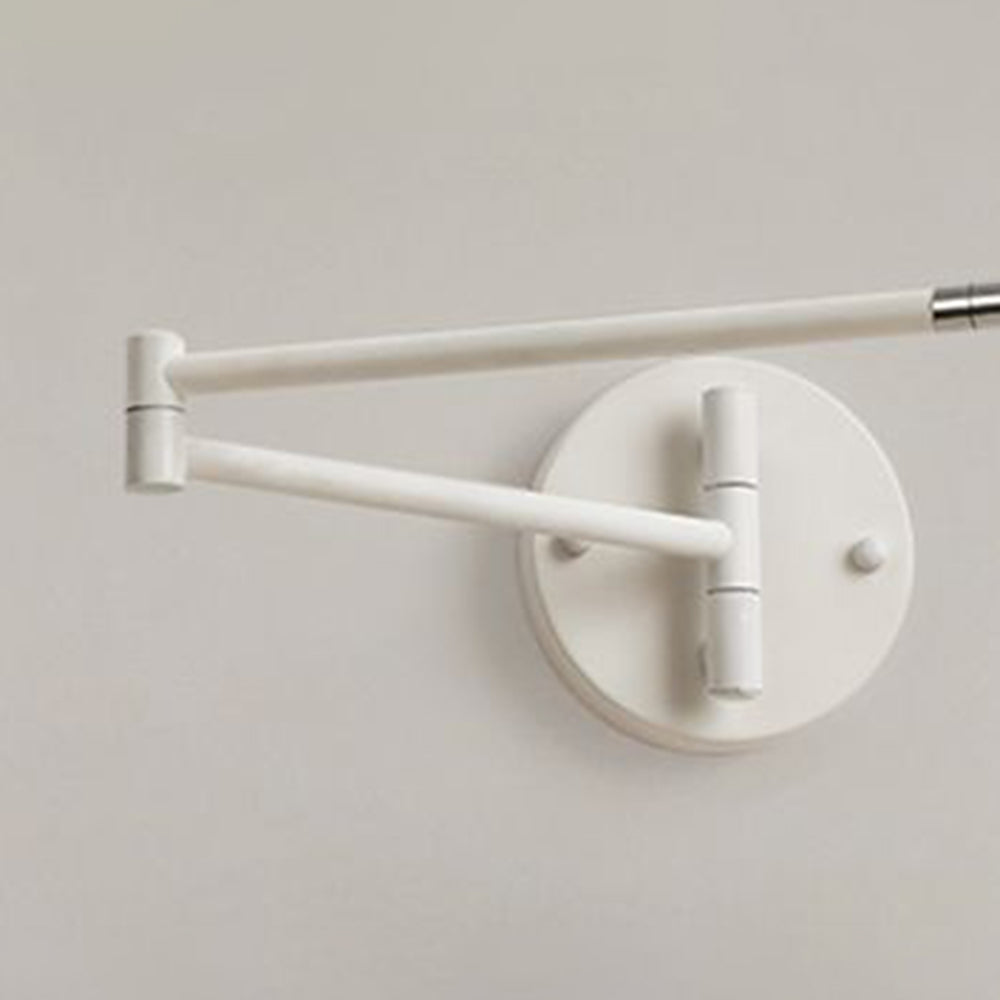 Ozawa Nordic Can Shaped Adjustable Wall Lamp, Metal/Wood, White - Lumpaz