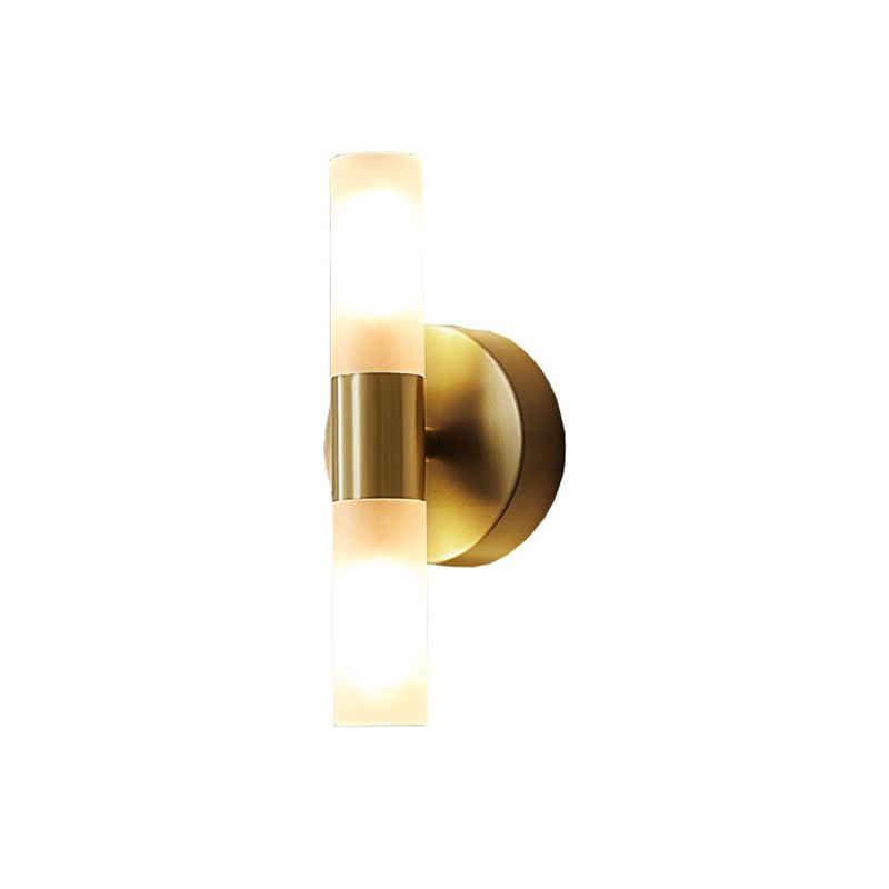 Leigh Modern Cylindrical Metal Led Wall Lamp, Gold - Lumpaz