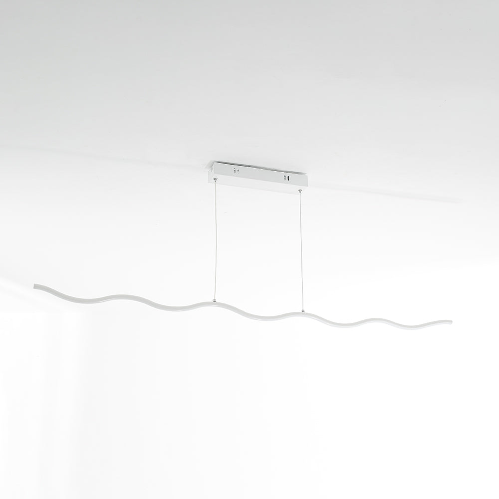Wave Linear Pendant Light, Black/White - Lumpaz