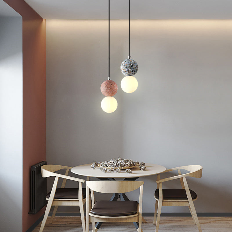 Valentina Single Globe Colorful Pendant Light, Dolomite, LED - Lumpaz
