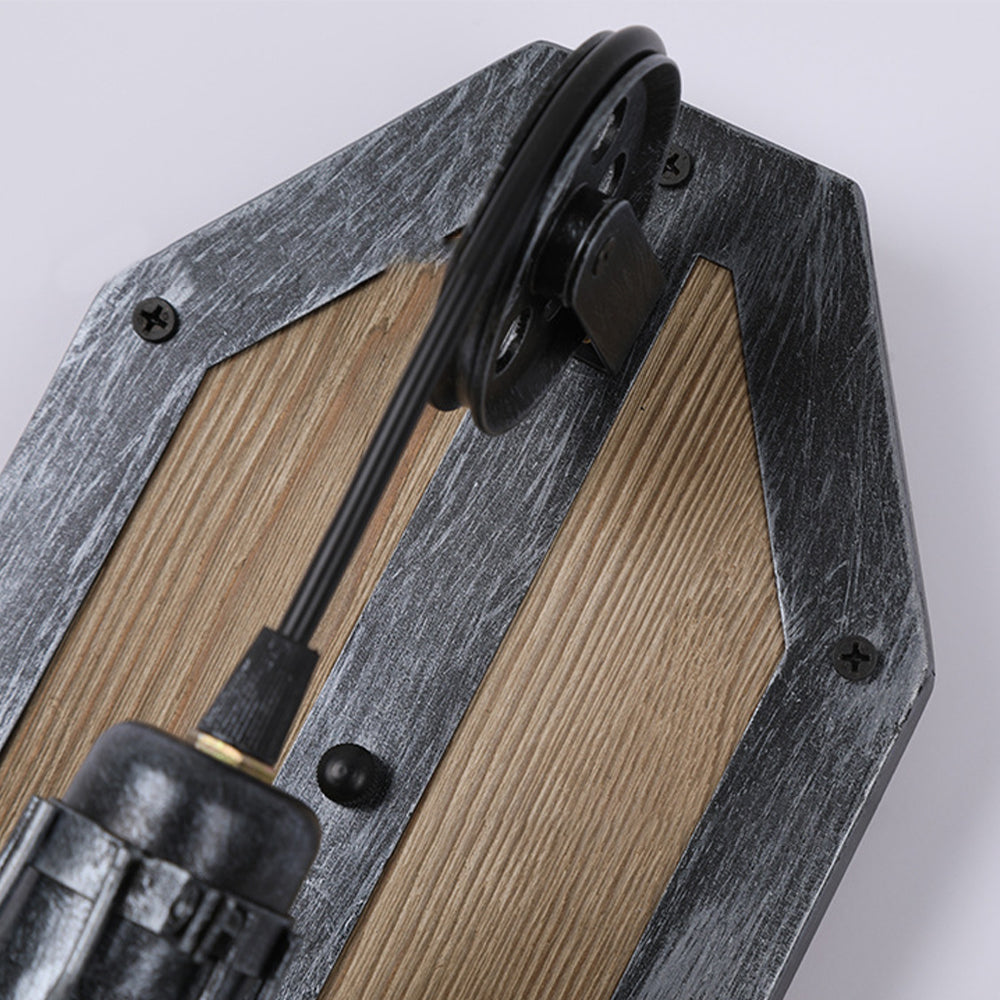 Austin Vintage Bird Cage Wood Metal Wall Lamp Dining Room/Bedroom - Lumpaz