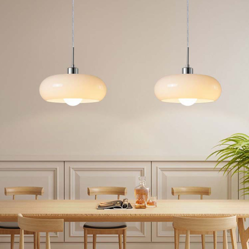 Hailie Bread Shape Glass Pendant Light Retro Orange/White - Lumpaz