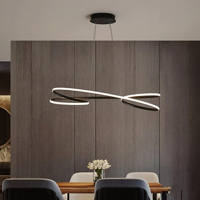 Modern Minimalist Metal Pendant Light, White/Black - Lumpaz
