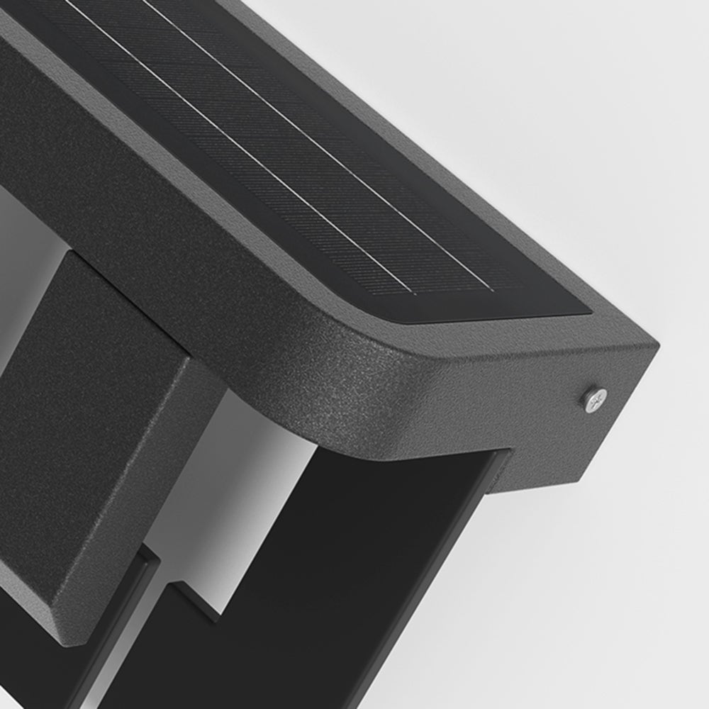 Orr Modern Minimallist Metal Solar Outdoor Garden/Yard Wall Lamp, Black - Lumpaz