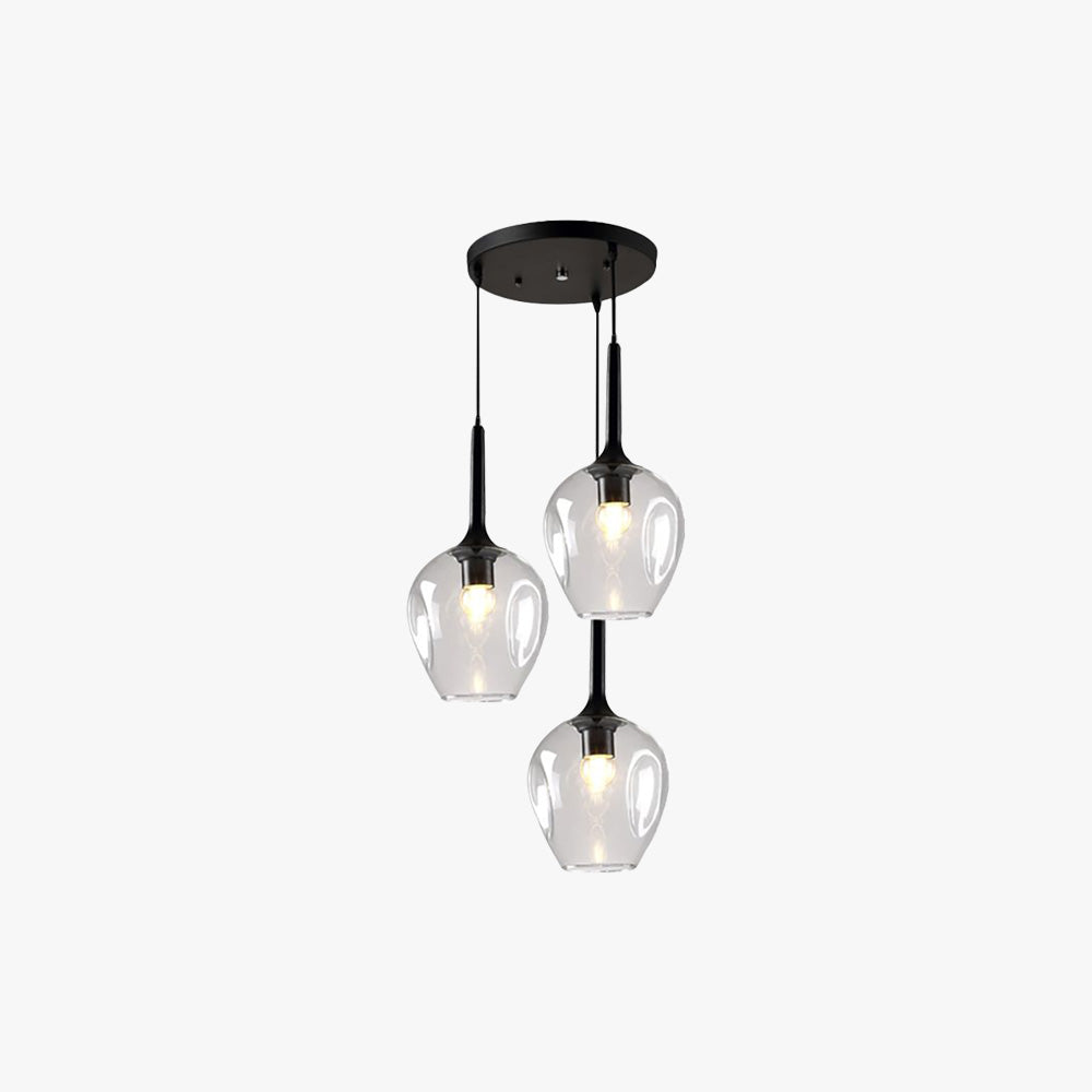 Valentina Nordic Minimalist Cluster Glass Pendant Light, Blue/Clear - Lumpaz
