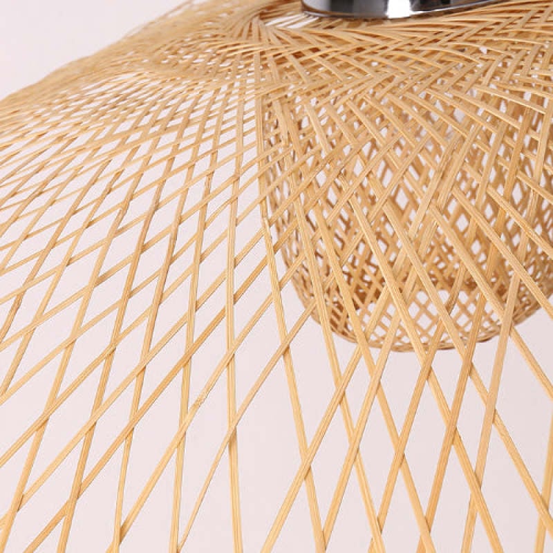 Muto Pendant Light Rattan/Metal, Gold, Kitchen Island - Lumpaz