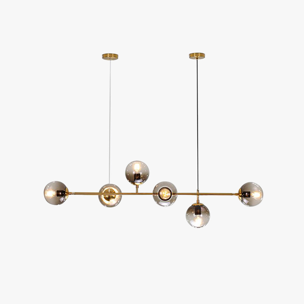 Valentina Modern Bubble Metal/Glass Pendant Light, Gold - Lumpaz