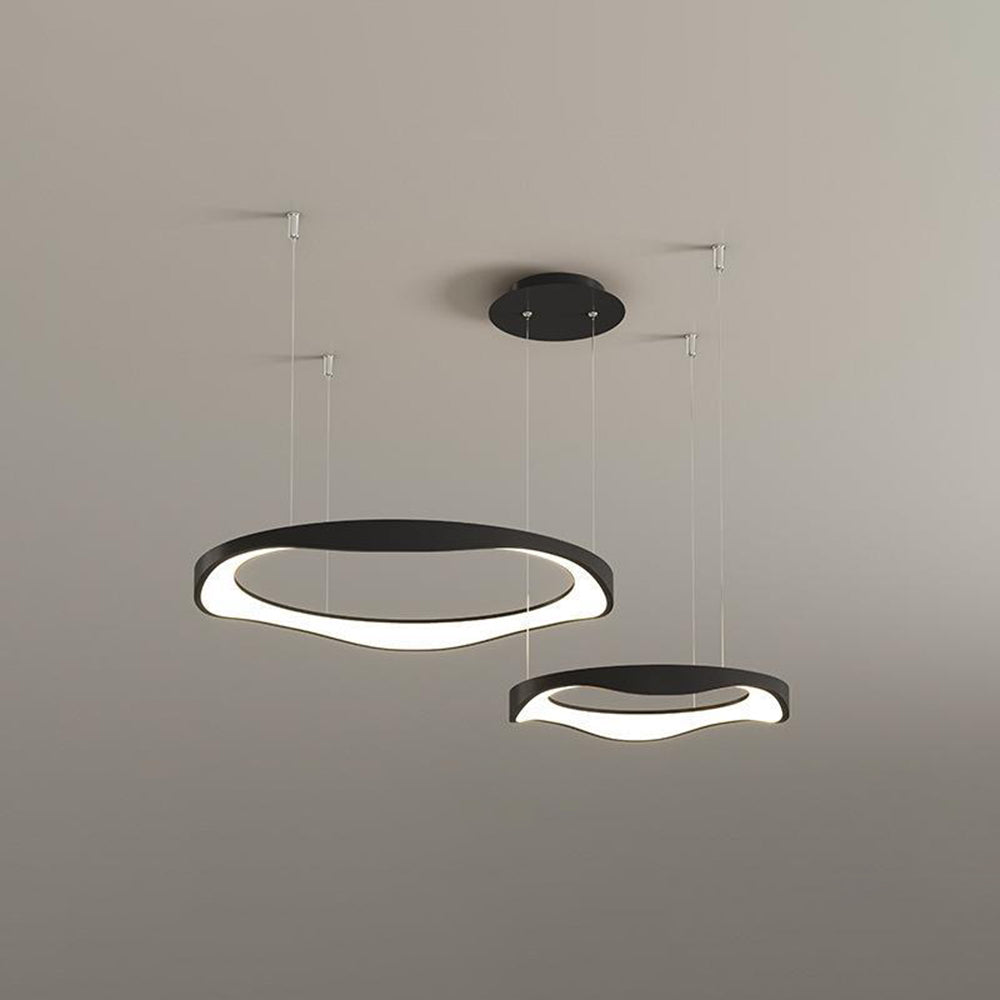 Arisha Pendant Light Rond Modern, Light Color Switchable, Black/White, Dining Room - Lumpaz
