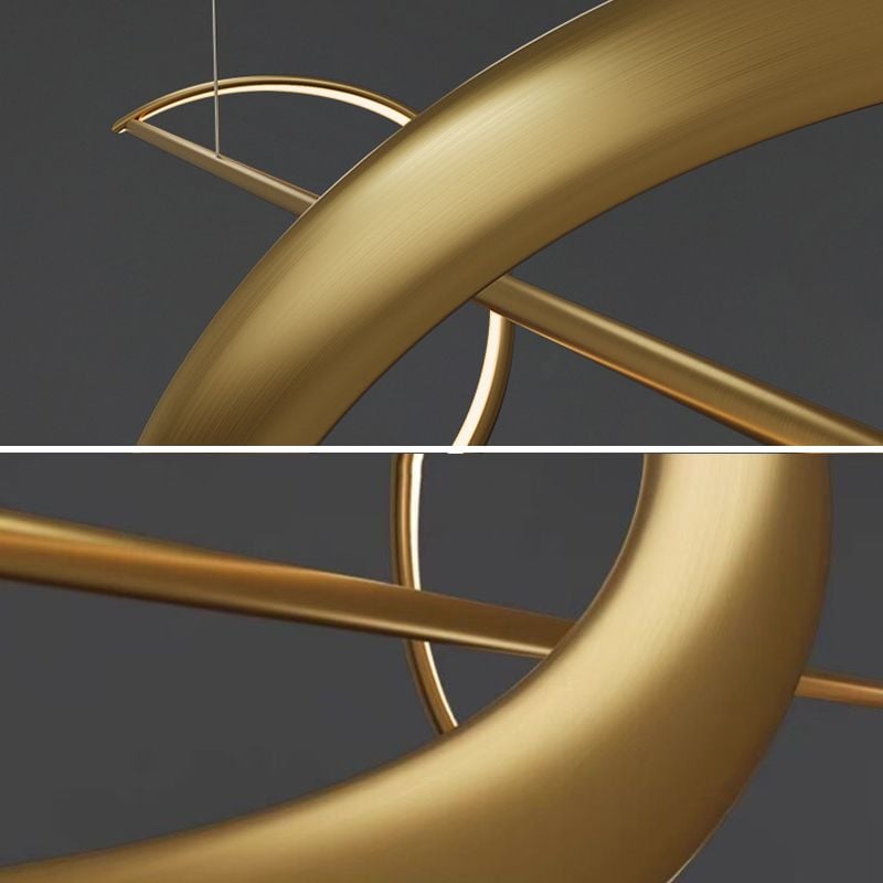Pendant Light Wave Minimalist Designer Metal Brass/Black Art Gallery - Lumpaz
