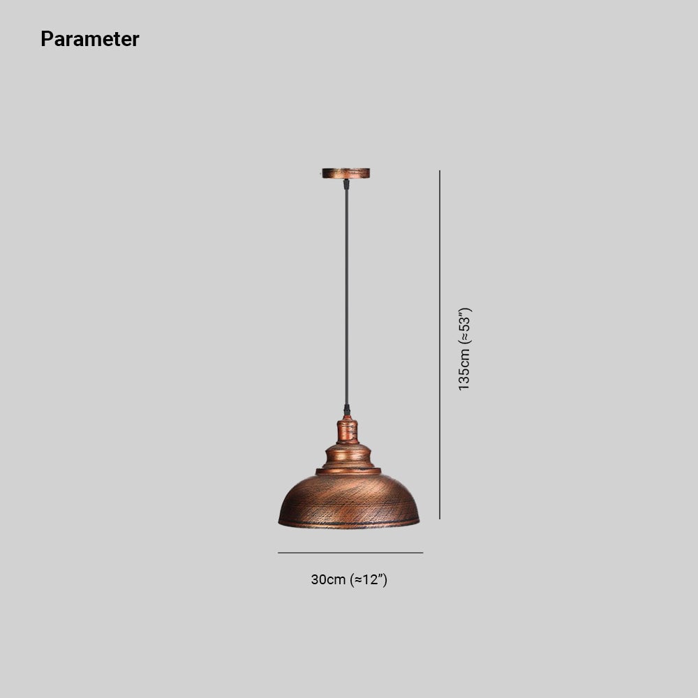 Cooley Pendant Light Dome Industrial, Metal, Black/White/Copper/Gray, Cafe - Lumpaz