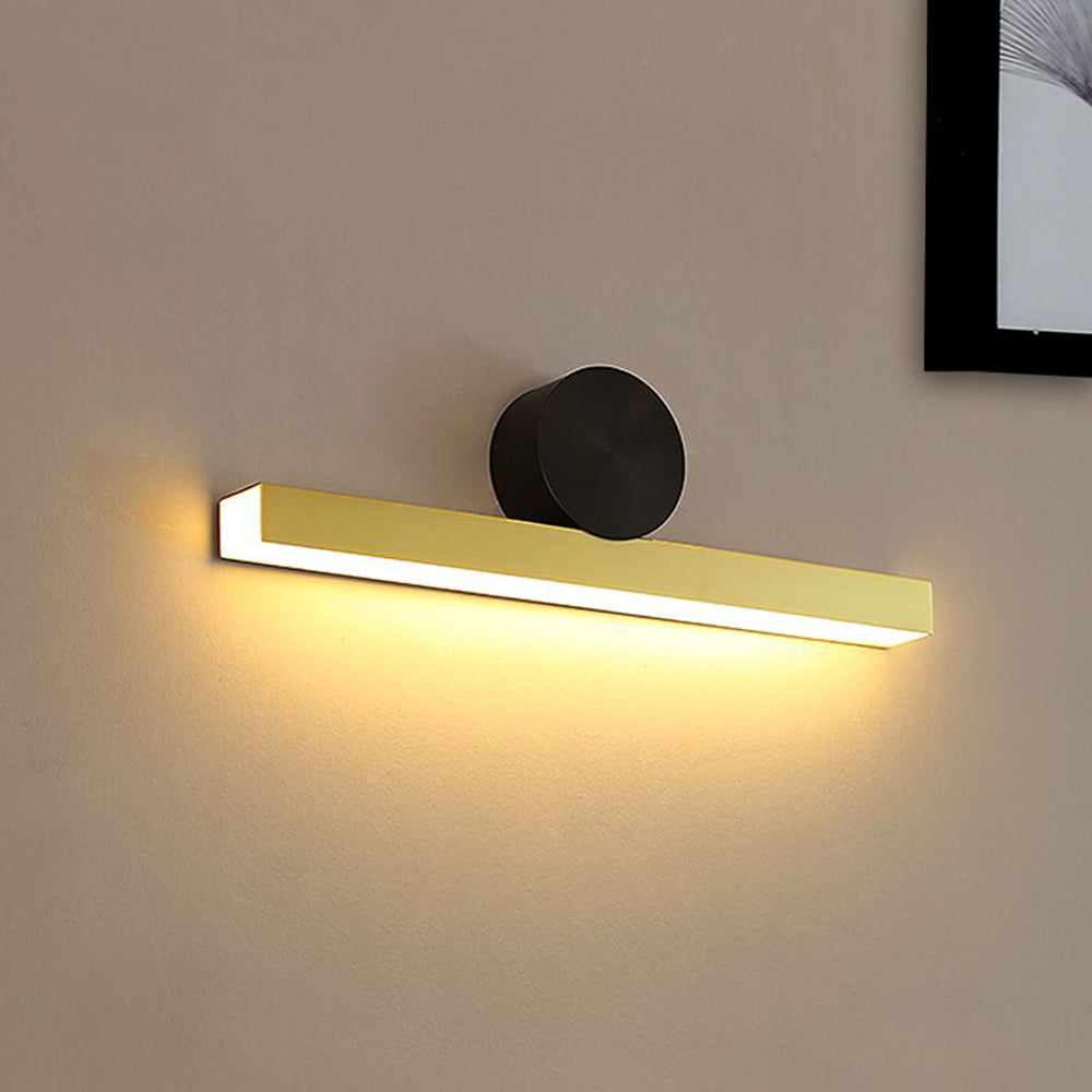 Edge Modern Geometric Metal Wall Lamp, Black & Gold, Bedroom - Lumpaz