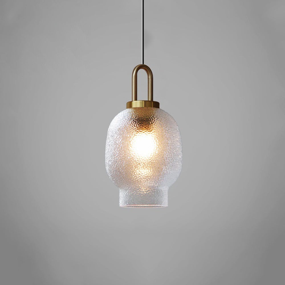 Hailie Minimalist Blown Frosted Glass Pendant Light, Gold - Lumpaz