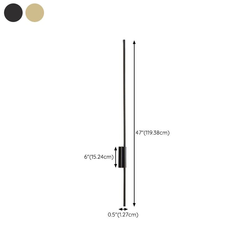 Edge Modern Linear Metal&Acrylic Bedroom Wall Lamp, Black/Brass - Lumpaz