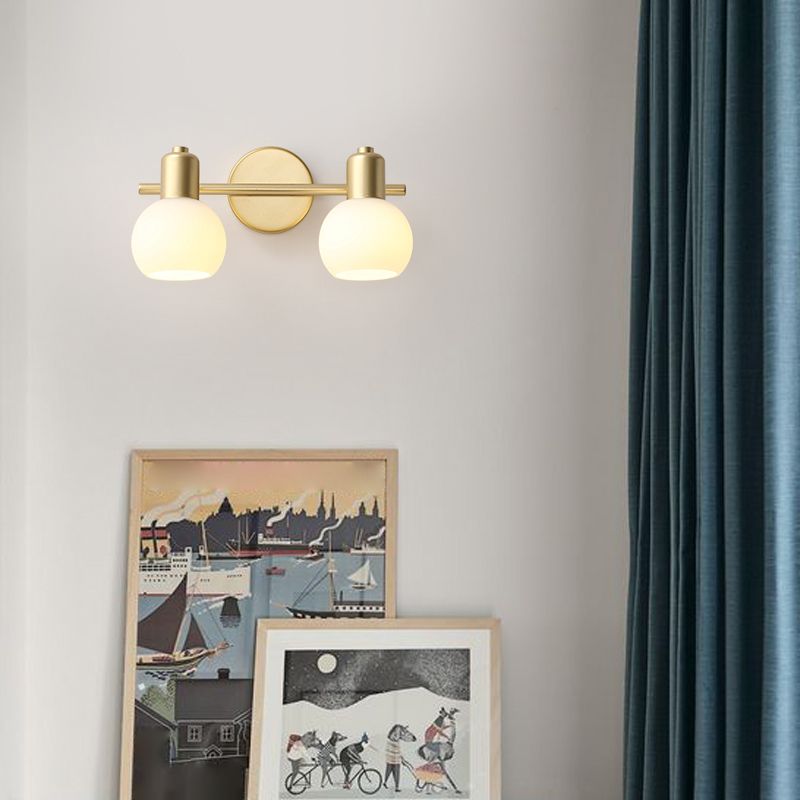 Valentina Modern Globe Metal Wall Mounted Lamps, Gold - Lumpaz