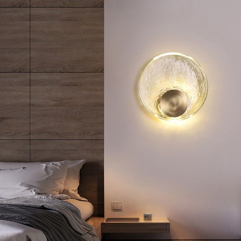 Kristy Art Deco Globe Crystal&Metal Bedroom Wall Lamp, Gold - Lumpaz