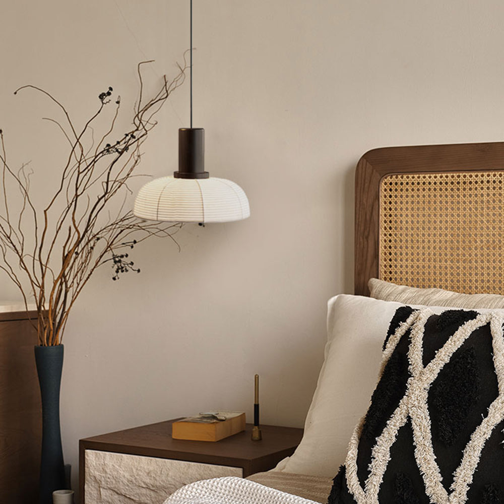 Ozawa Retro Fabric & Metal Pendant Light, 2 Style - Lumpaz