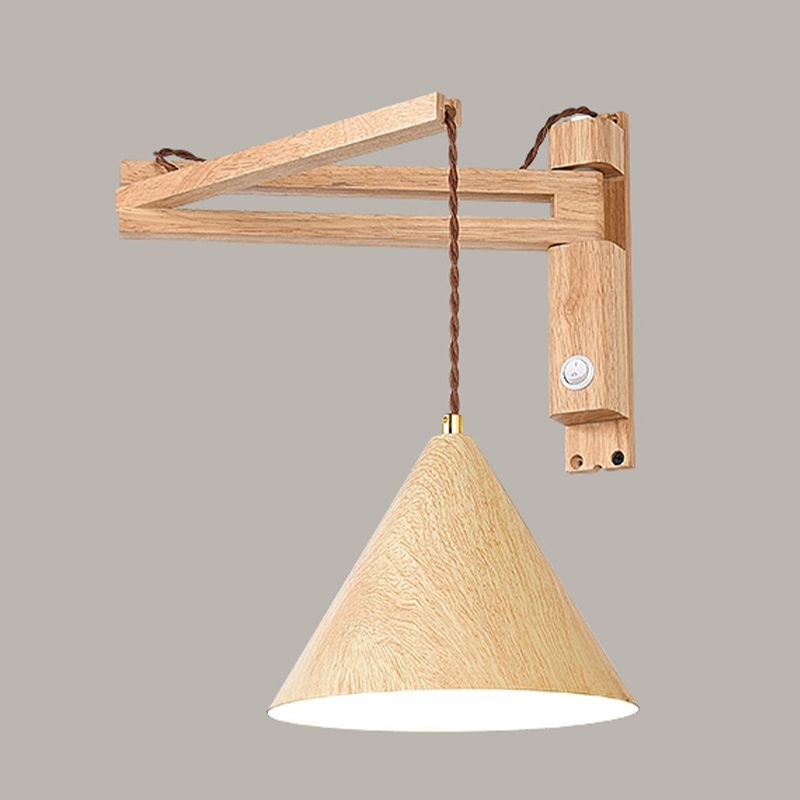 Ozawa Modern Adjustable Wall Lamp Wood/Metal 2 Color Bedroom - Lumpaz