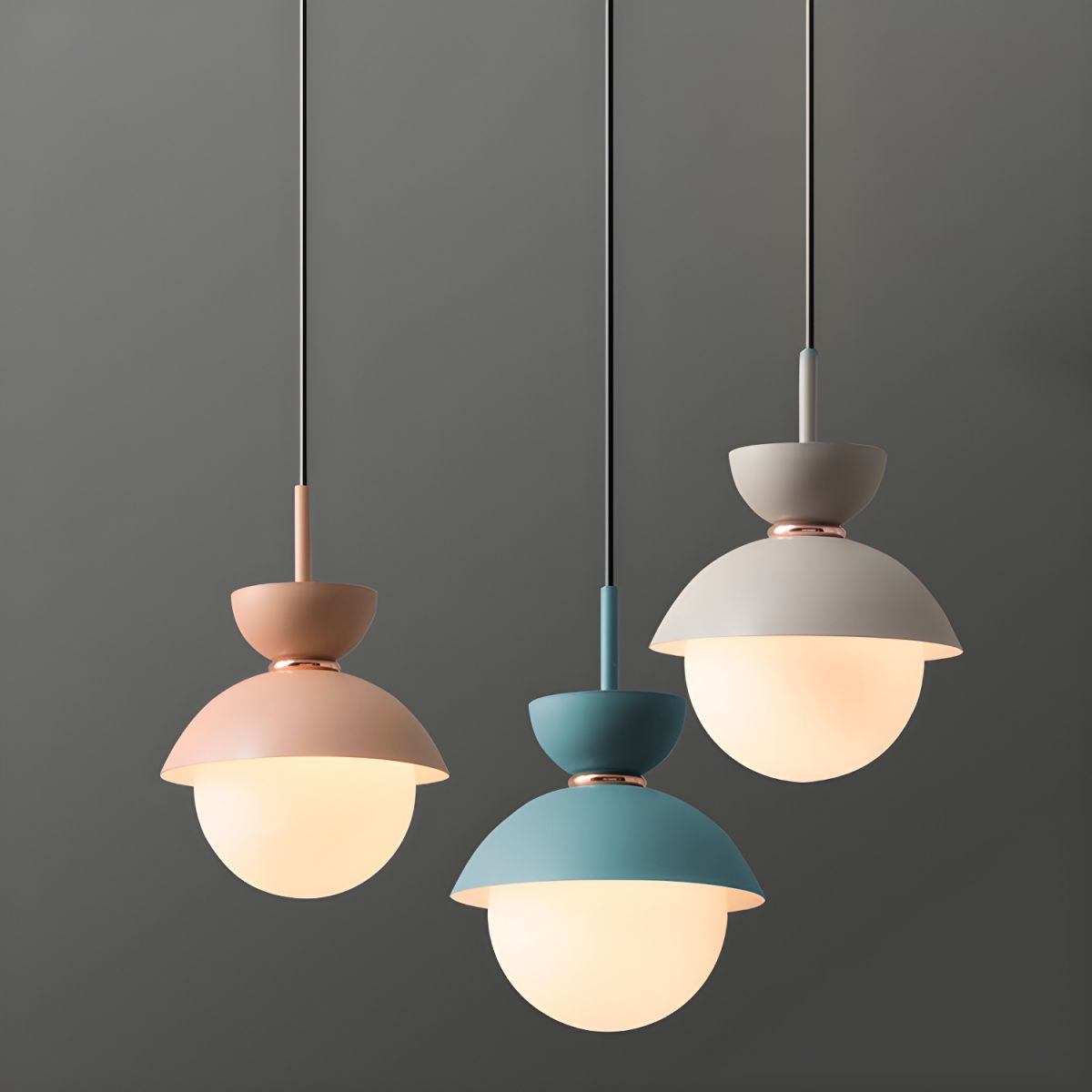 Cairns Nordic Metal Colorful Globe Pendant Light, Bedroom - Lumpaz