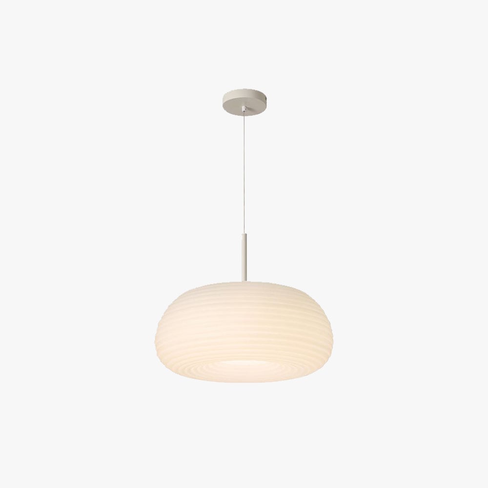 Renée Drum Shape White Pendant Light, Metal & Acrylic - Lumpaz