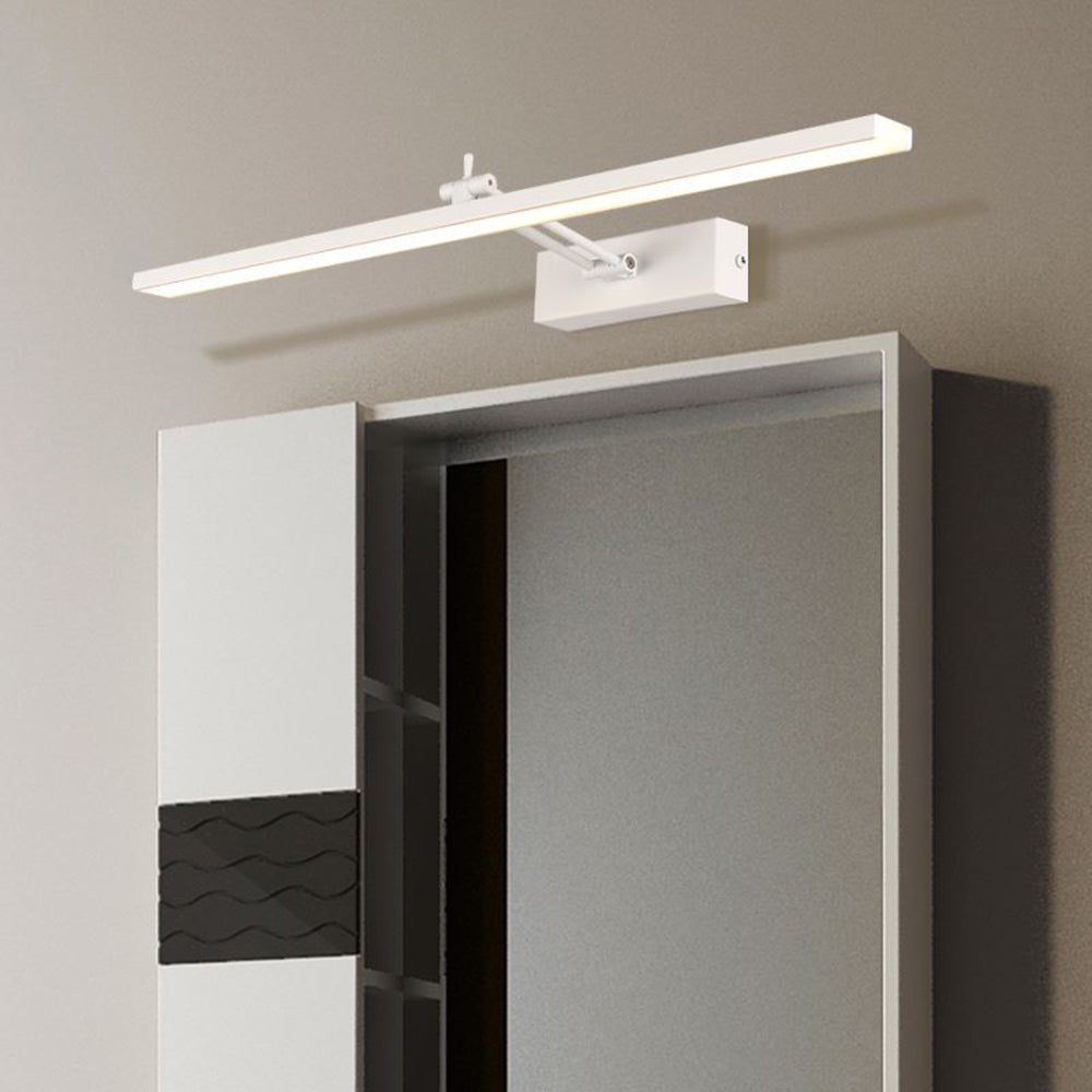Edge Minimalist Rectangular Metal Wall Lamp, White/Black, Bathroom - Lumpaz