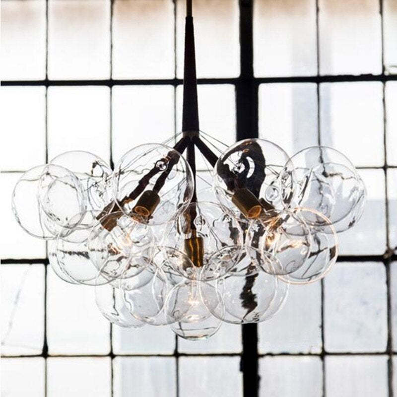 Valentina Nordic Luxury Clear Bubble Pendant Light , White/Black/Coffee - Lumpaz