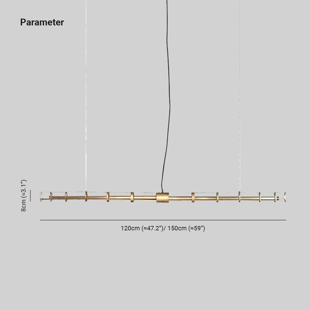 Edge Modern Minimalist Linear Metal/Glass Pendant Light, Gold - Lumpaz