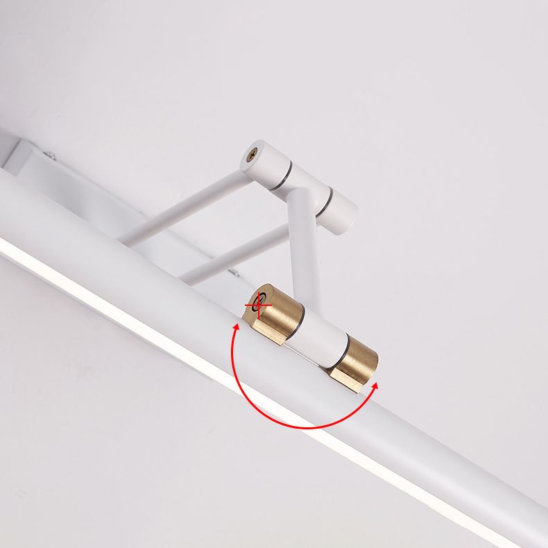 Edge Modern Adjustable Mirror Front Vanity Metal LED Wall Lamp, Black/White - Lumpaz