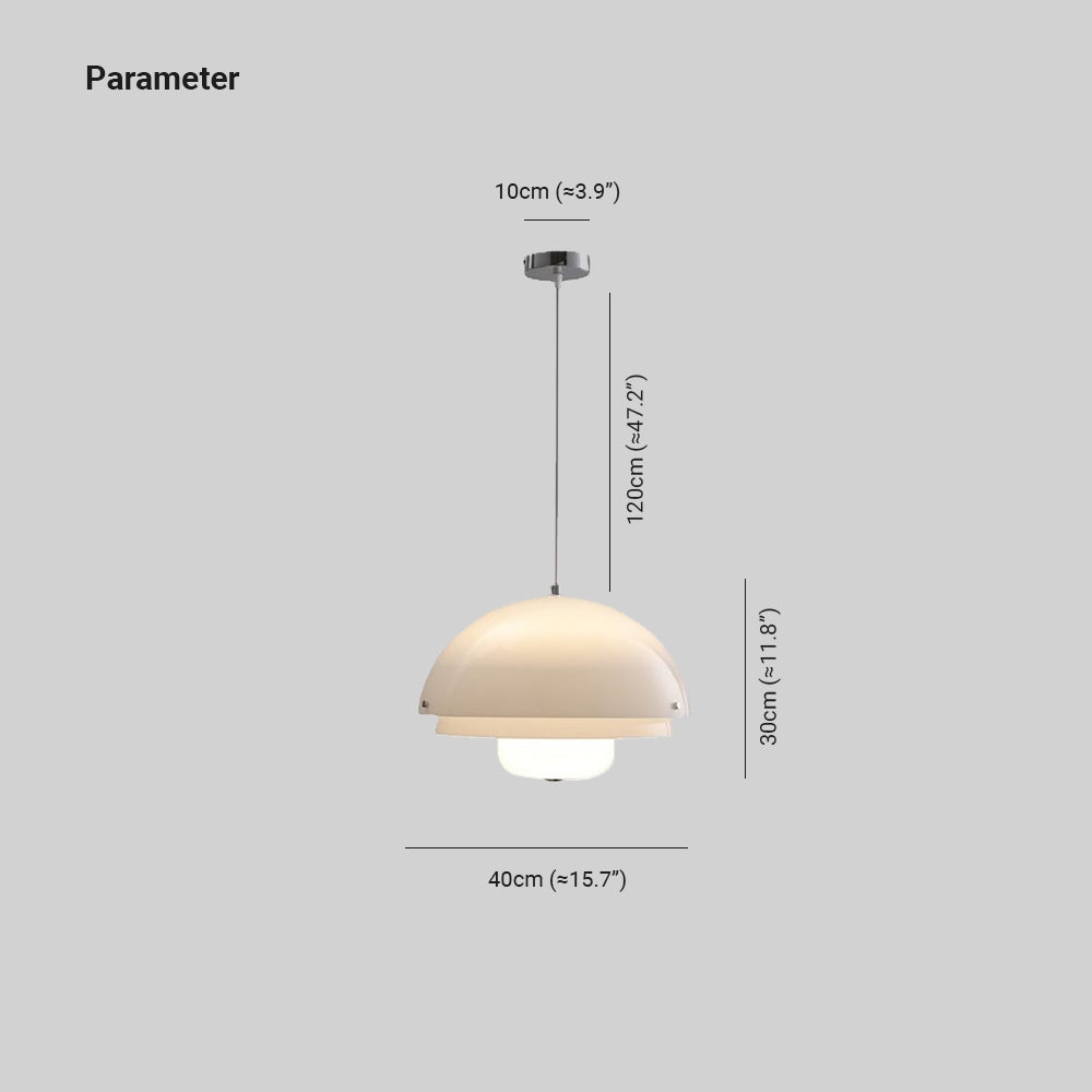 Hailie Dome Shape White Pendant Light - Lumpaz