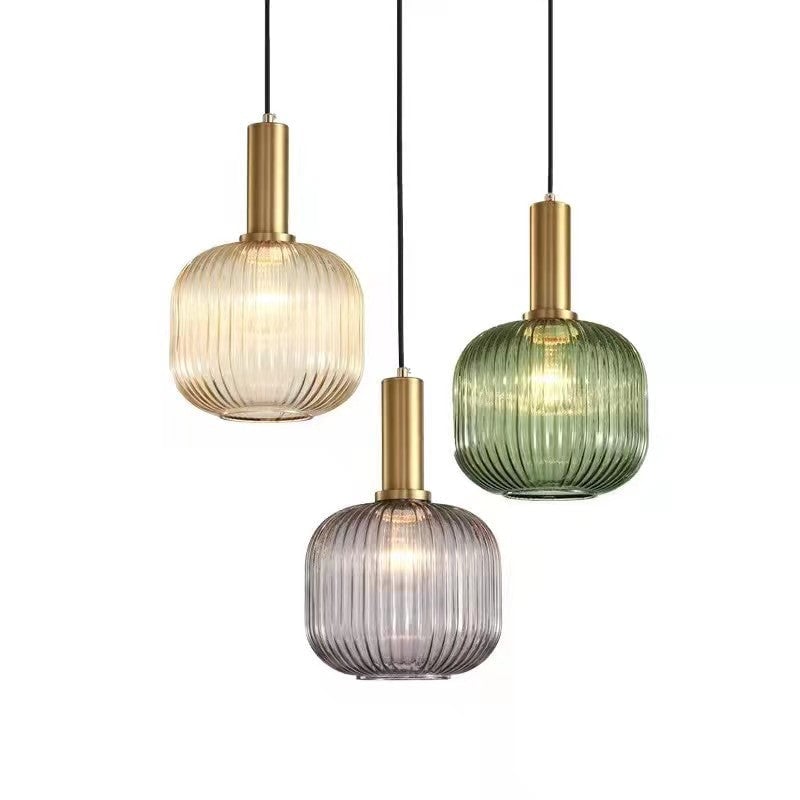 Hailie Pendant Light Crystal, Moru Glass, Cognac/Green/Gray, Kitchen Island - Lumpaz