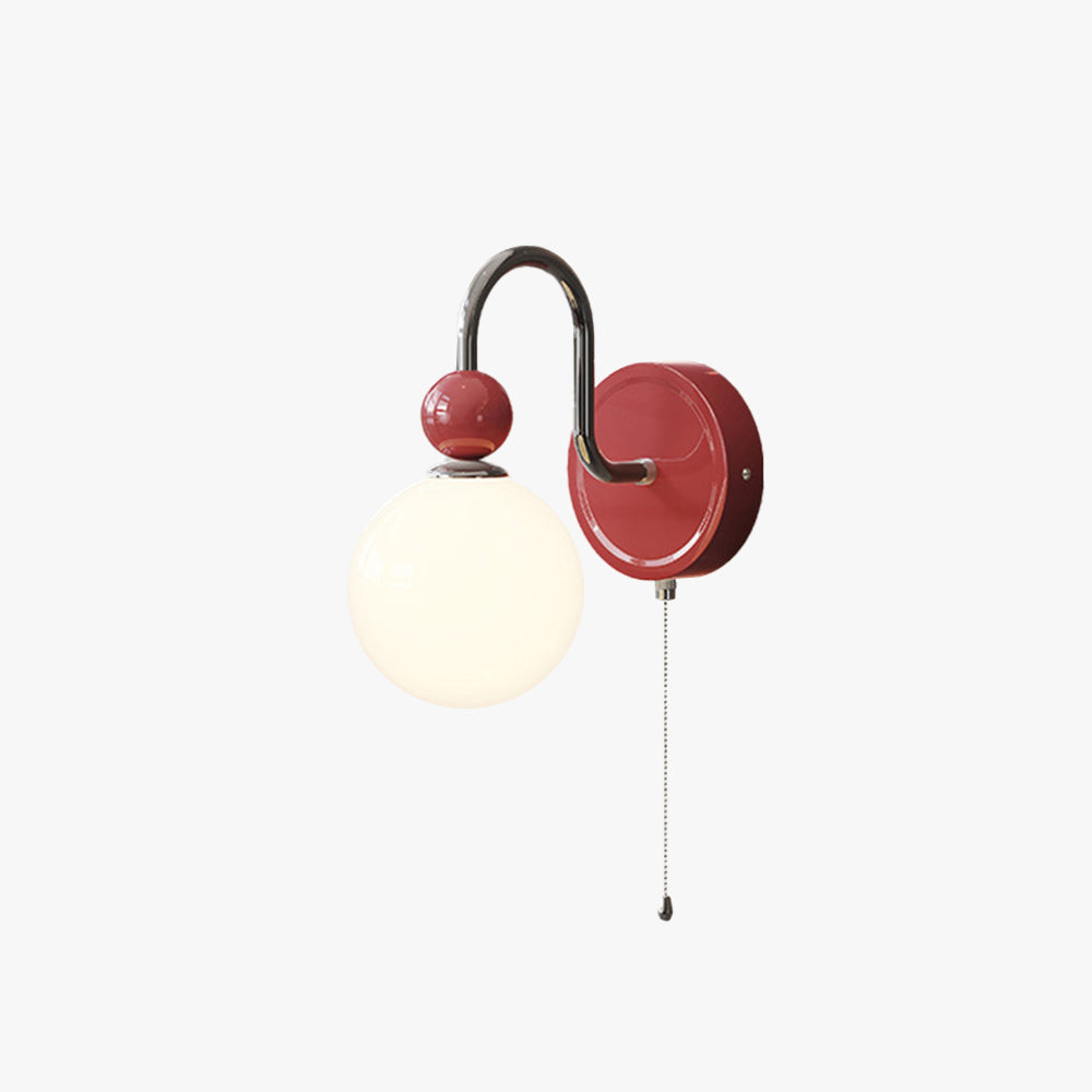 Morandi Modern LED Wall Lamps Red/Coffee Metal/Glass Bedroom - Lumpaz