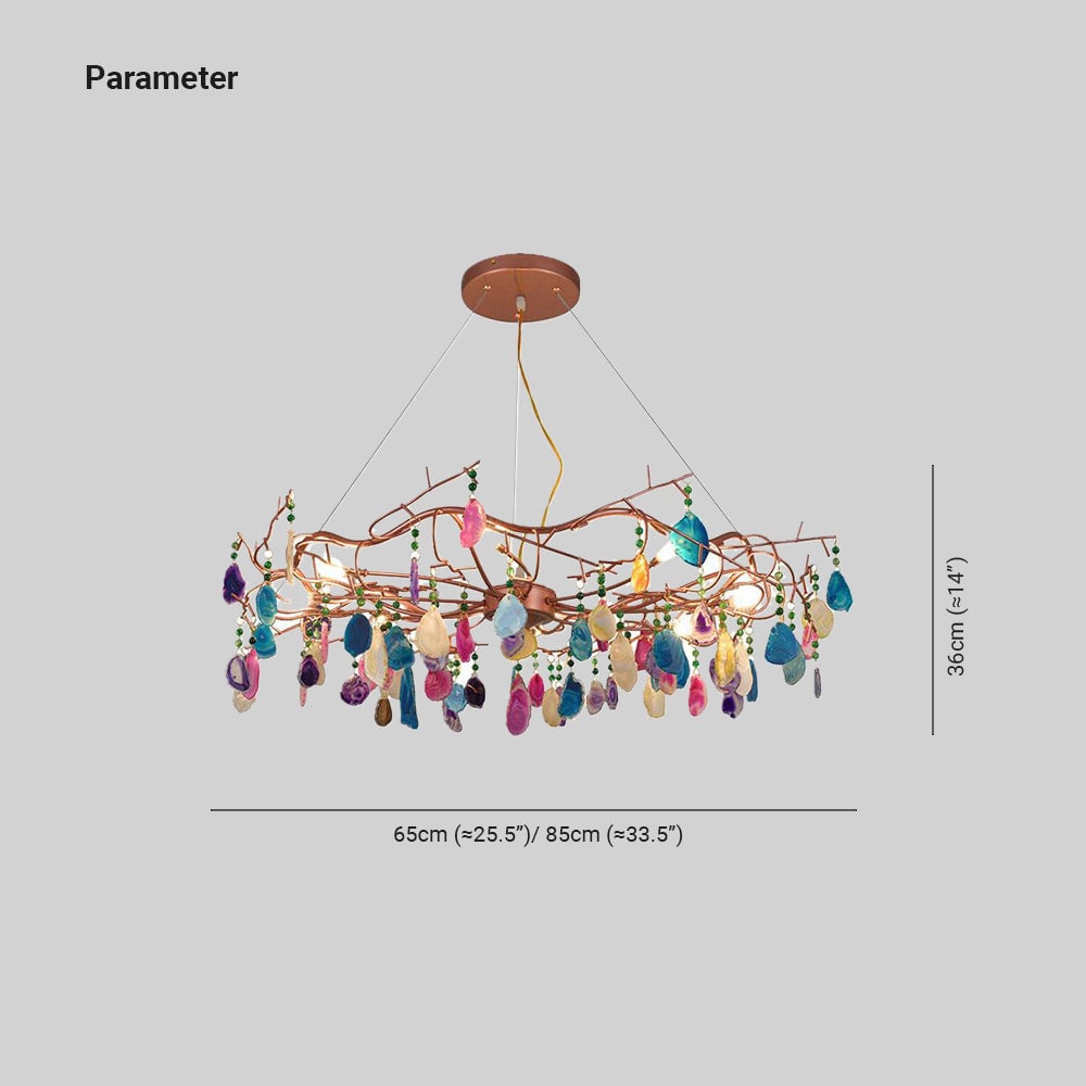 Morandi Art Deco Agate Stone colorful Pendant Light - Lumpaz