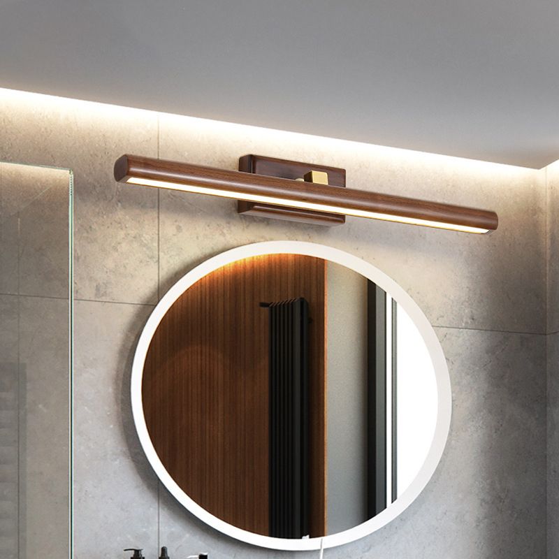Ozawa Vanity Rotatable Mirror Front Vanity Wall Lamp, Wood - Lumpaz