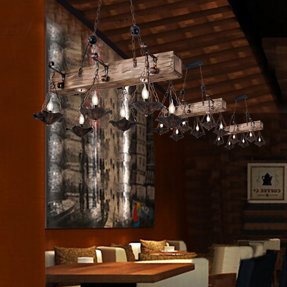 Austin Industrial Metal/Wood Pendant Light, Bronze - Lumpaz