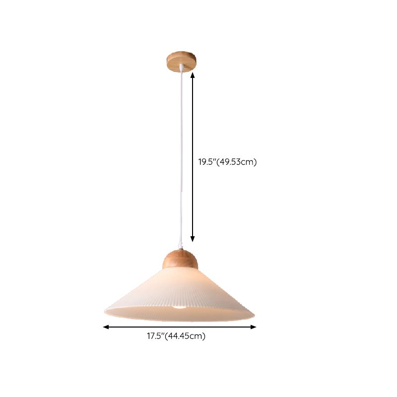 Ozawa Designer Pleated Brown Wood/Glass Pendant Light - Lumpaz
