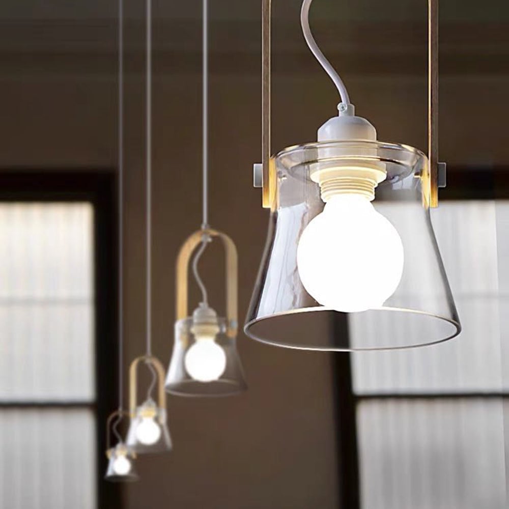 Hailie Minimalist Bowl Shaped Glass Pendant Light, Clear - Lumpaz
