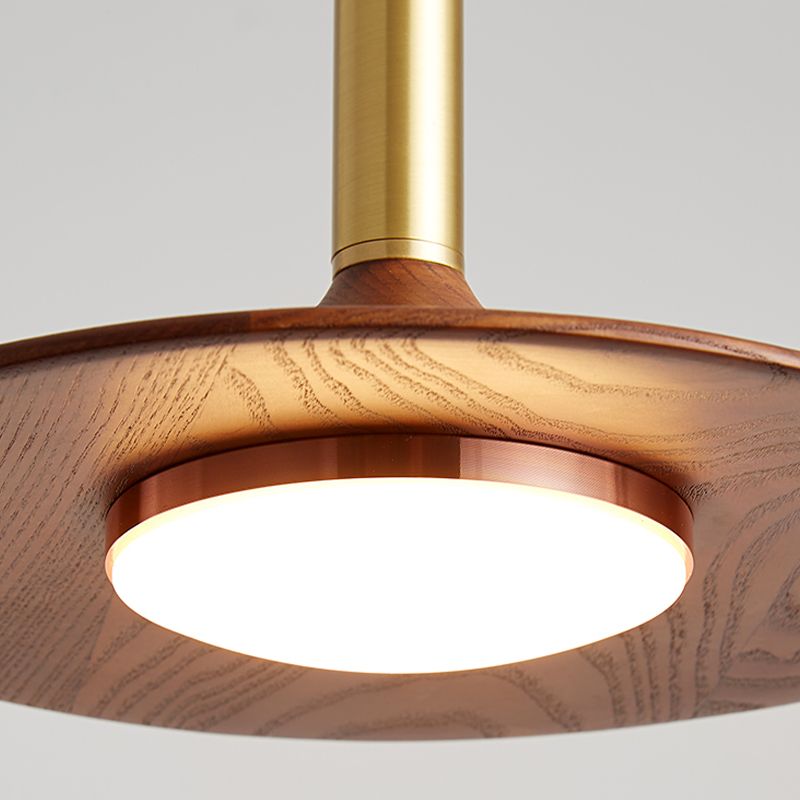 Carins Rustic Cap-shaped Wooden Pendant Light, Natural Wood - Lumpaz