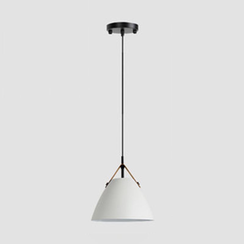 Morandi Modern Frisbee Shaped Metal Pendant Light, Black/White - Lumpaz