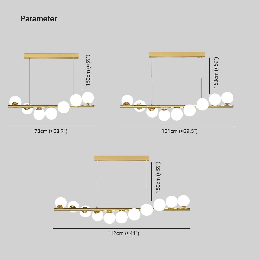 Valentina Nordic Linear LED Pendant Light, 7/9/11 Heads - Lumpaz
