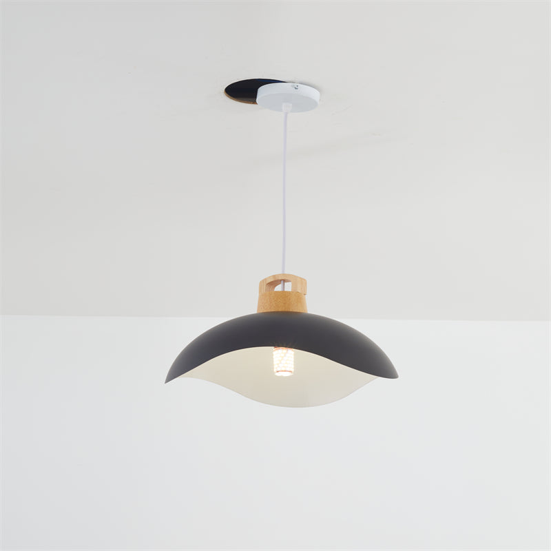 Morandi Colorful Shade Single Pendant Lights, Wood & Metal - Lumpaz