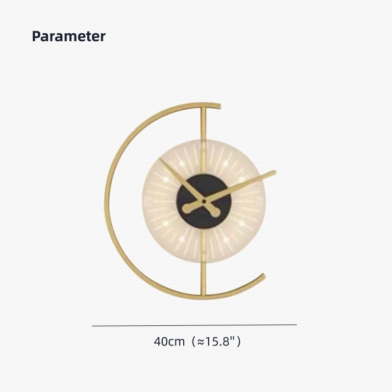 Nielsen Modern Clock Metal/Acrylic LED Wall Lamp, Black/Gold - Lumpaz