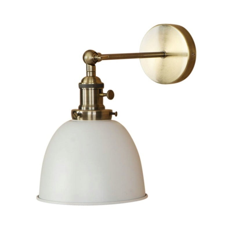 Brady Hanging Wall Lamp Retro/Vintage, Metal/LED, Black/White/Gray, Bedroom - Lumpaz