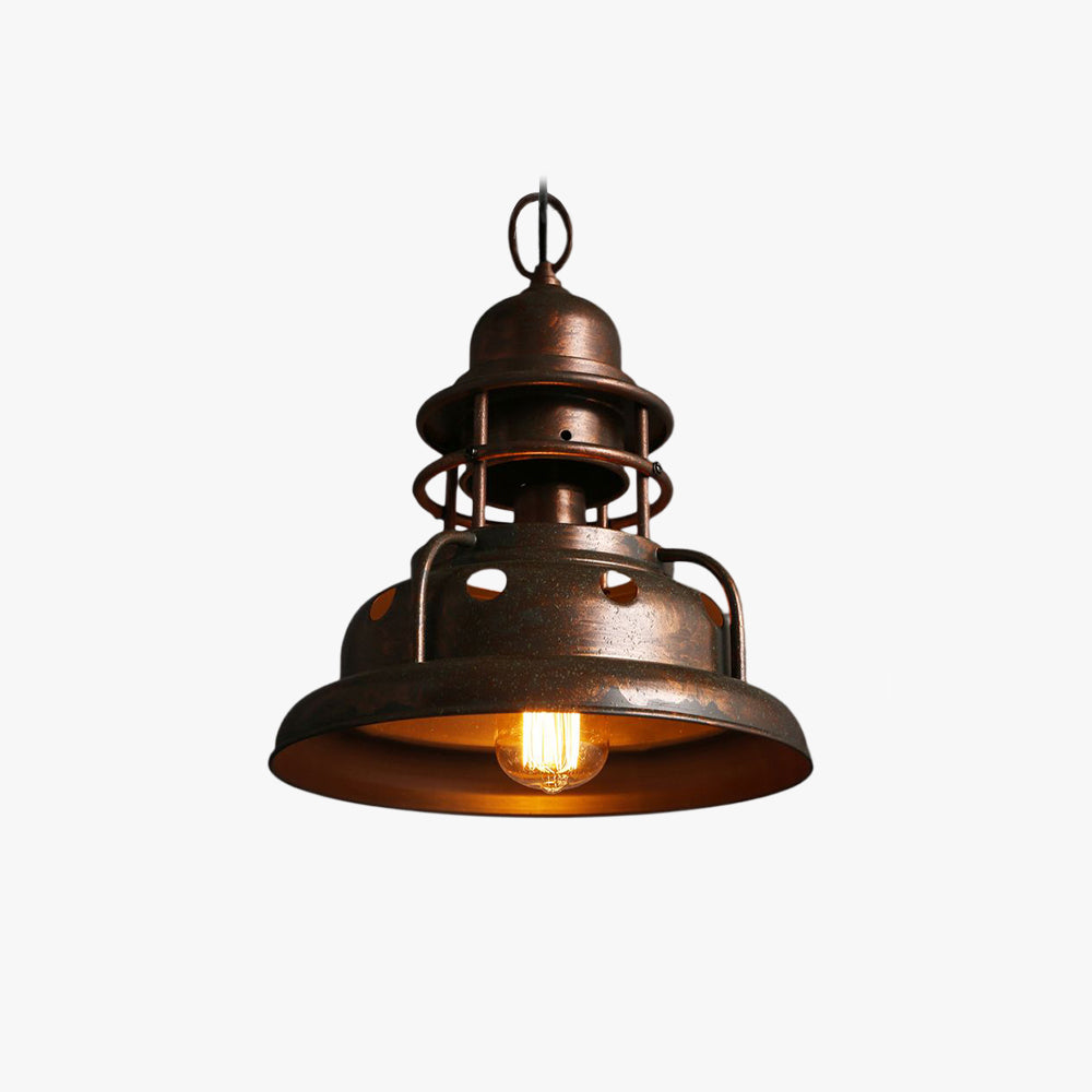 Alessio Industrial Retro Vintage Pull Cnain Pendant Light, Brass, Metal - Lumpaz